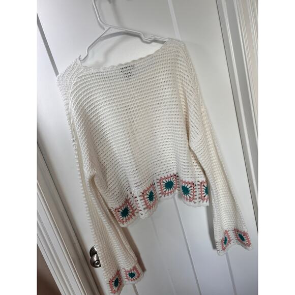 Sincerely Jules women's crochet bell‎ sleeve flare sweater size xl - Picture 7 of 10